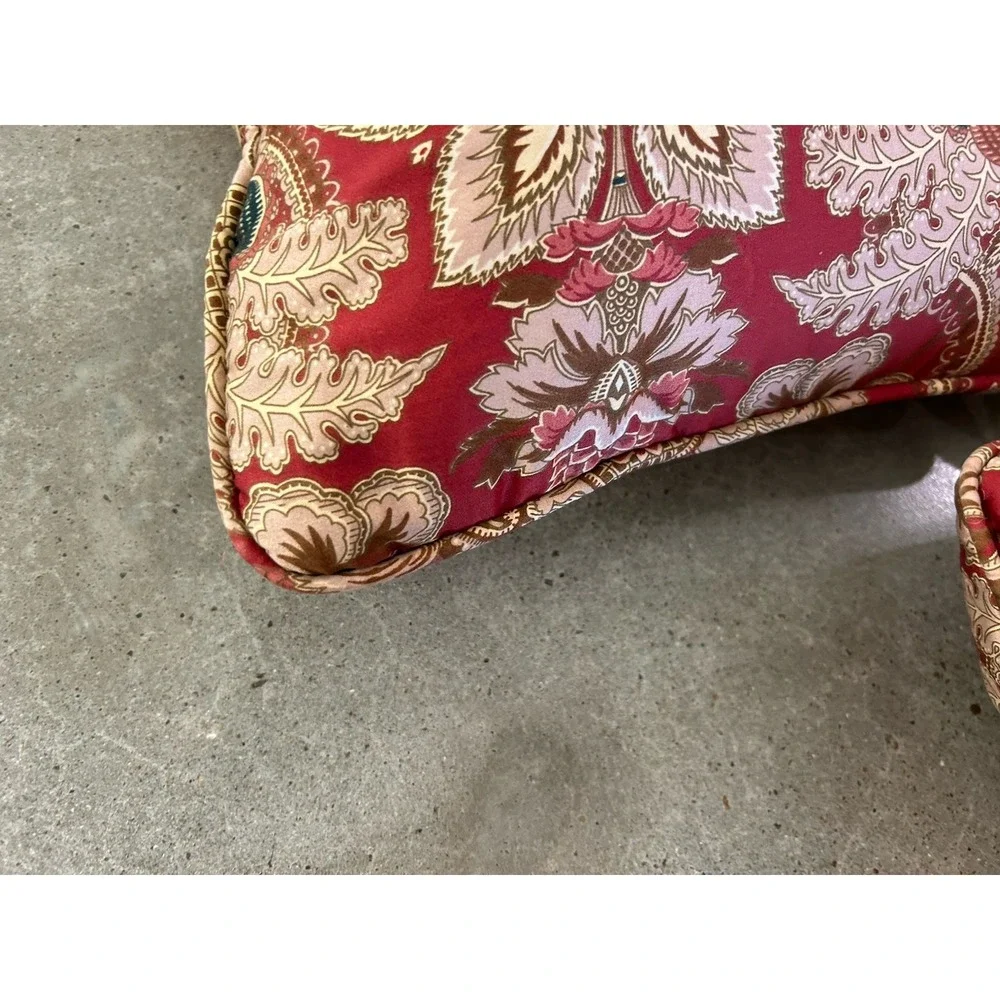 Custom Ralph Lauren Jardiniere Red Floral Throw‎ Pillow Lot Of 3